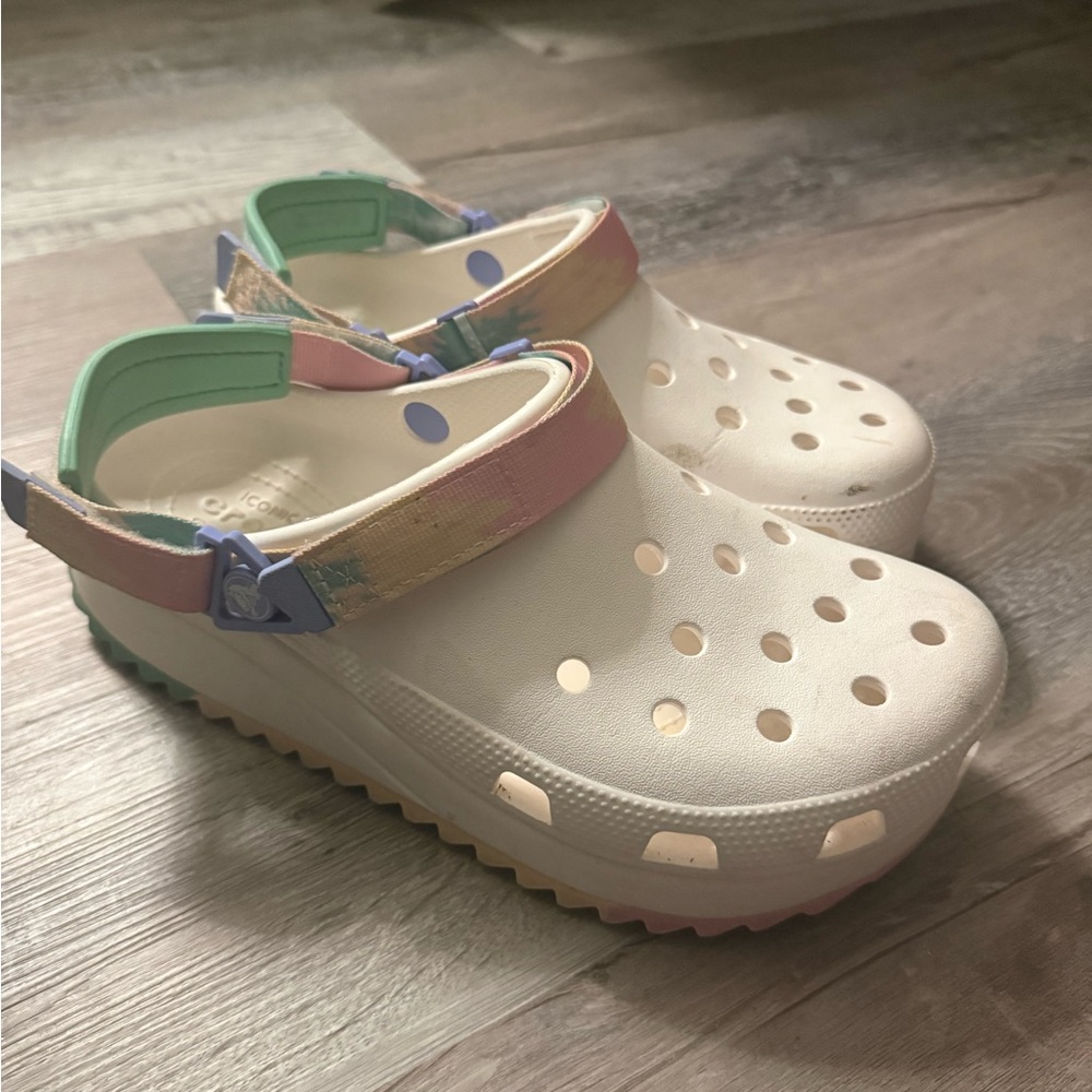 Crocs Classic Hiker Clogs white with ombré